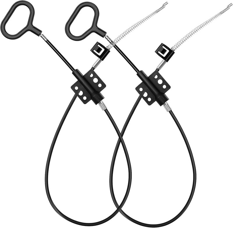 Nonley Sofa Recliner Cables, 2 Pack Couch Release Cables Recliner Replacement Parts D Ring Couch Recliner Pull Handle, Hook Exposed Cable with S Tip for Sofa, Black - Image 1